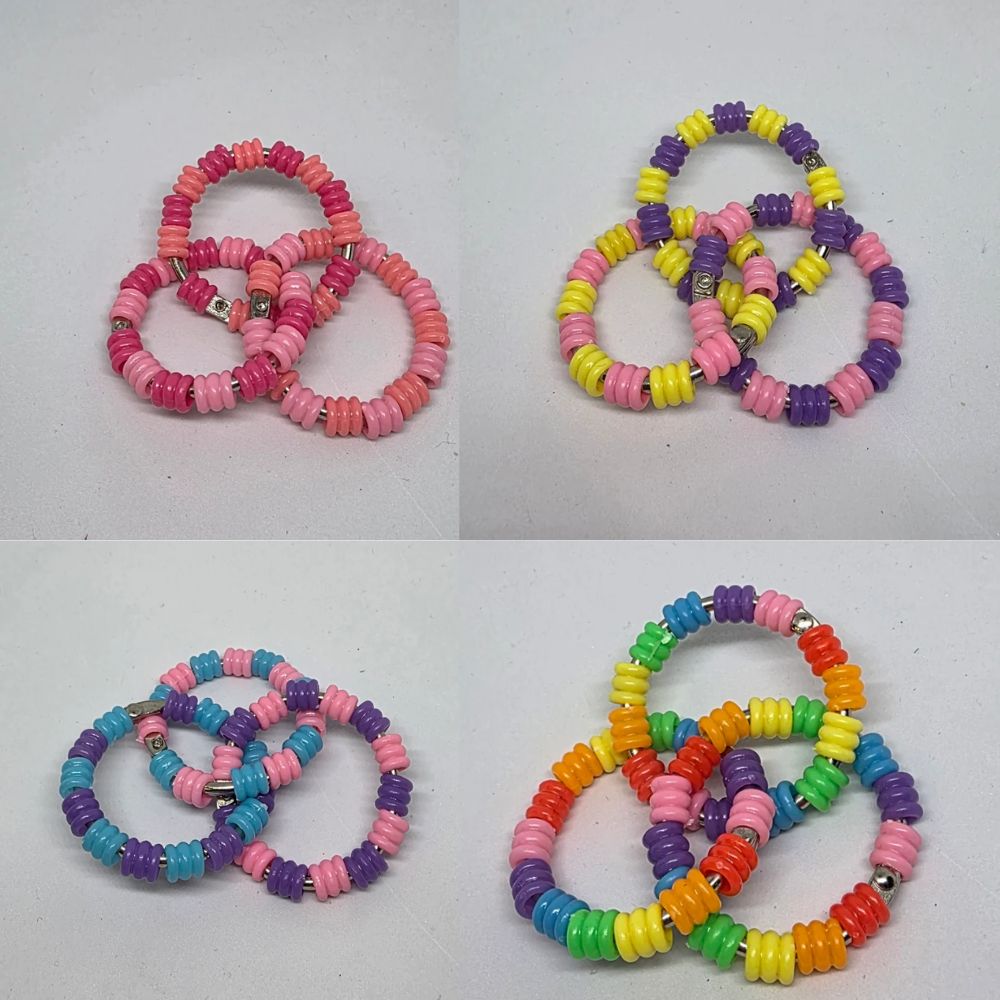 Mini Duo Textured Pony Beads